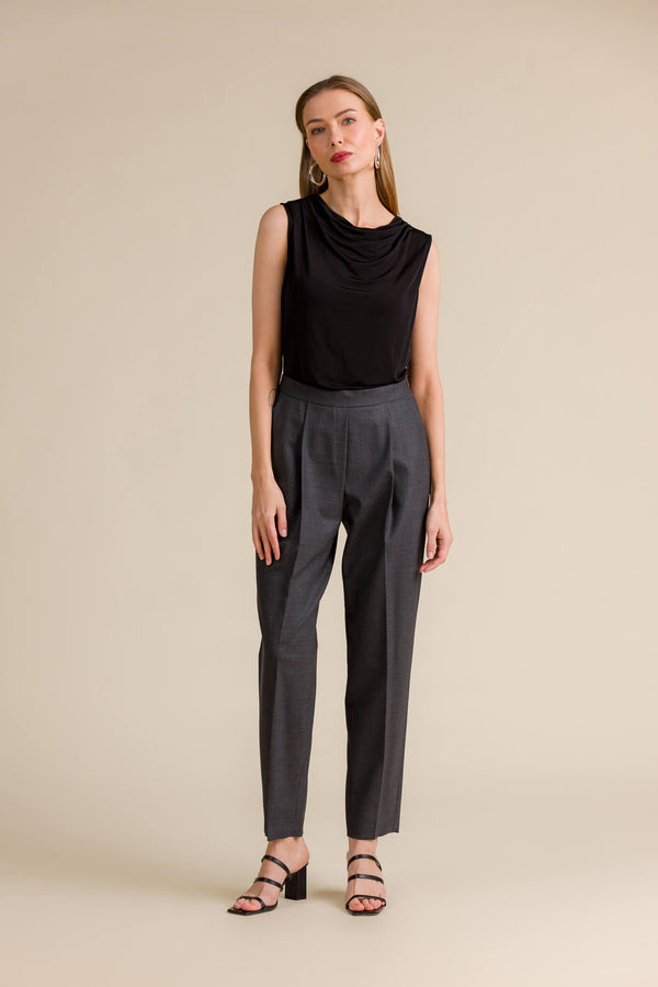 CINDY High Waist Trousers grey melange 