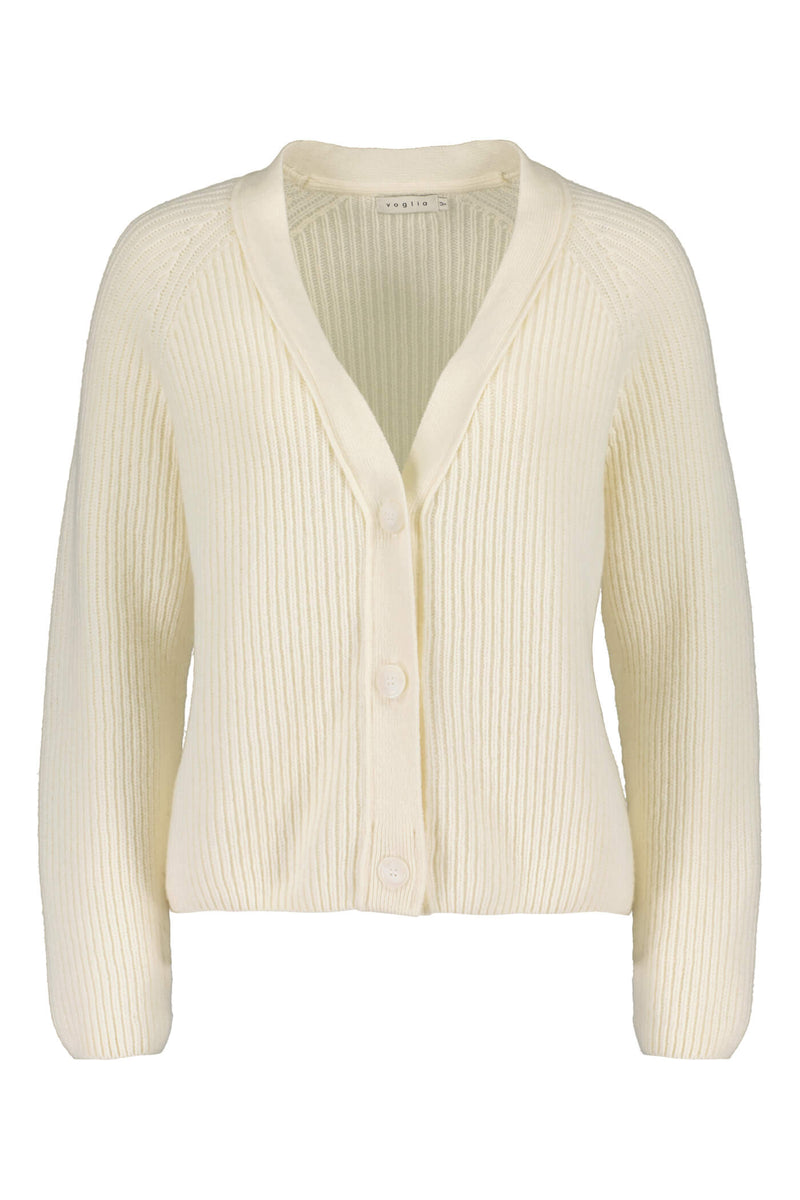 cleo knit cardigan soft white front