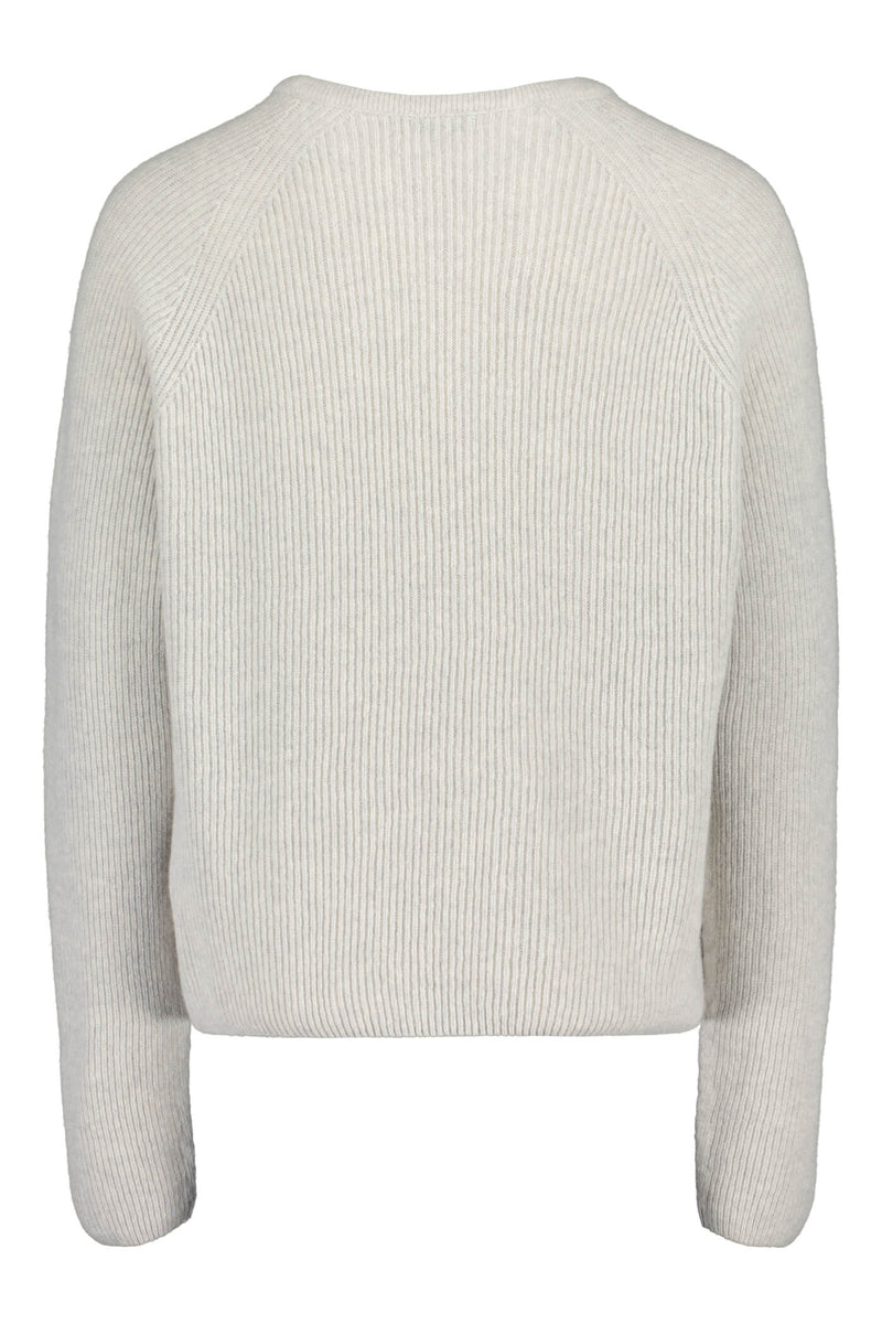 elinor oversize knit jumper light grey melange back