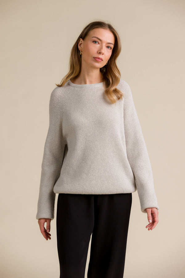 elinor oversize knit jumper light grey melange