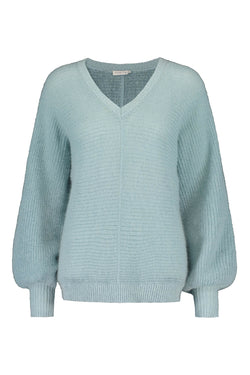 livia mohair jumper soft turquoise front