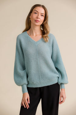 livia mohair jumper soft turquoise