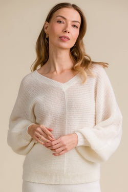 livia mohair jumper soft white