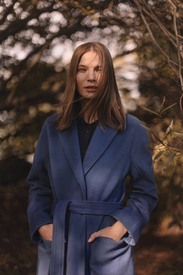 CHELSEA Wool Blend Coat ash blue editorial