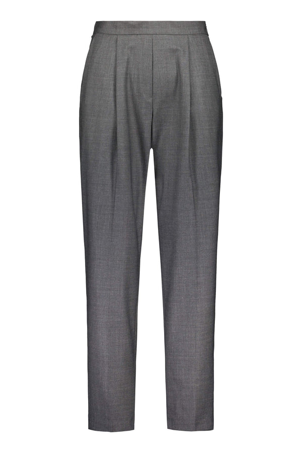 CINDY High Waist Trousers grey melange front